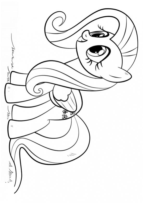 ภาพวาดระบายสีfluttershy pony