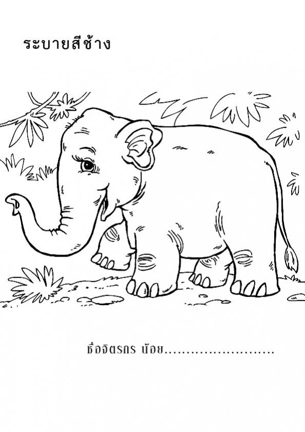 ภาพวาดระบายสีช้างไทย