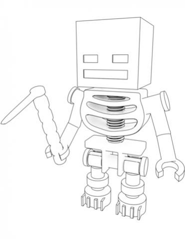 ภาพวาดระบายสีminecraft-skeleton-coloring-page