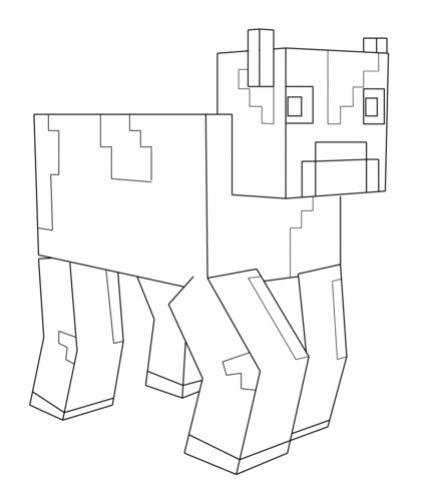ภาพวาดระบายสีminecraft-cow-coloring-page