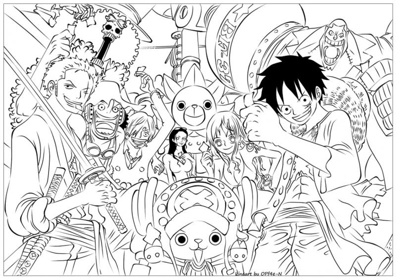 ภาพวาดระบายสีวันพีช One Piece 09