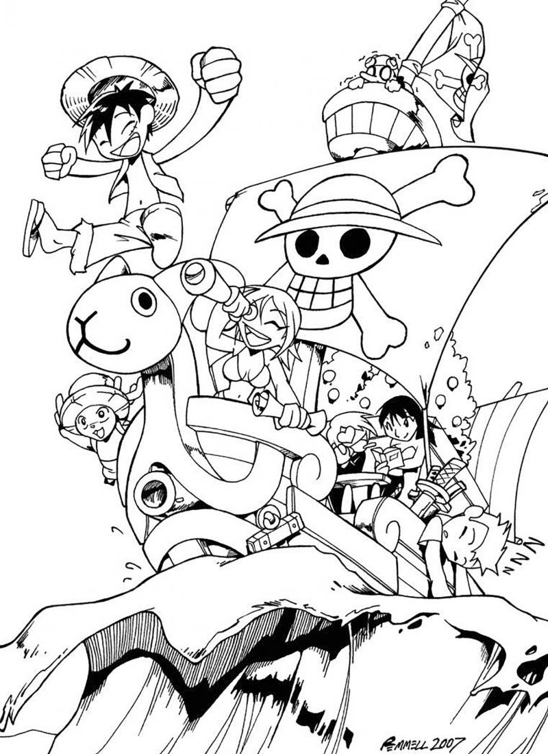 ภาพวาดระบายสีวันพีช One Piece 14