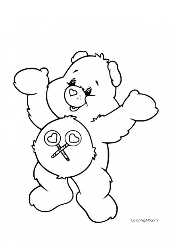 ภาพวาดระบายสีHappy-Share-Bear