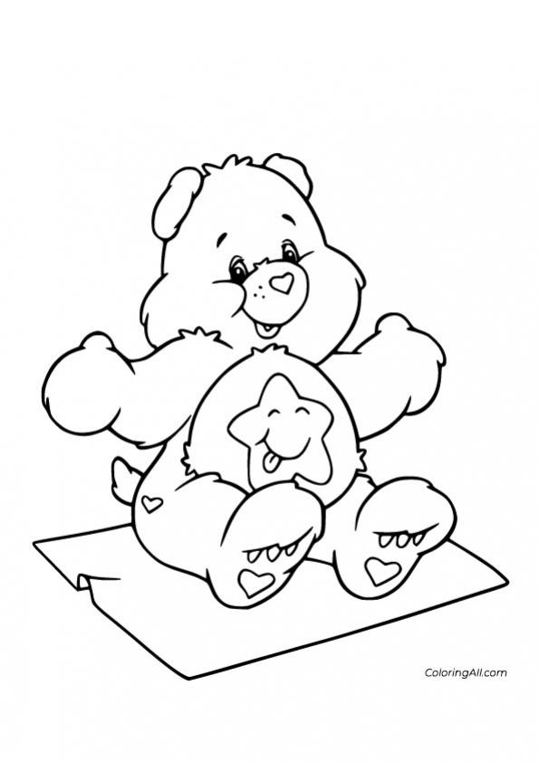 ภาพวาดระบายสีLaugh-a-lot-Bear-Sits-on-the-Rug