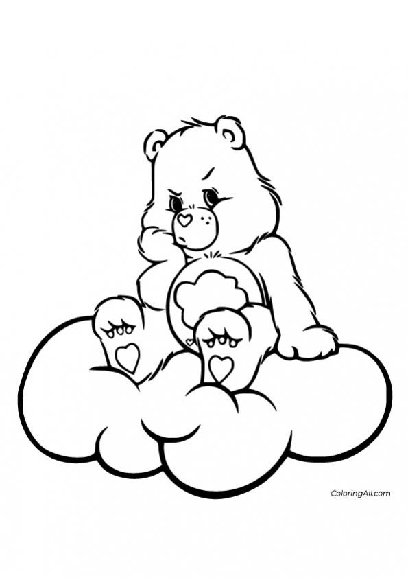 ภาพวาดระบายสีGrumpy-Bear-Sits-on-the-Cloud