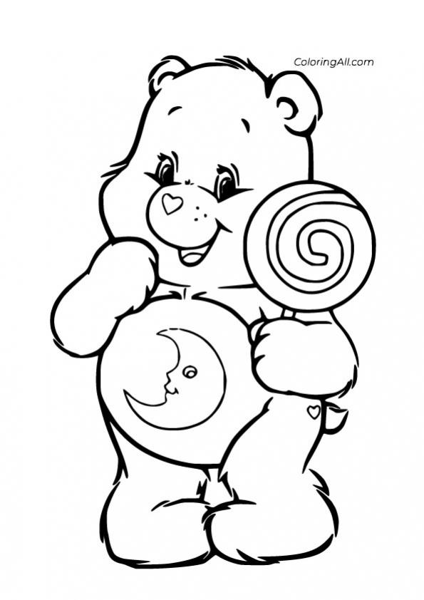 ภาพวาดระบายสีBedtime-Bear-Eating-a-Lollipop