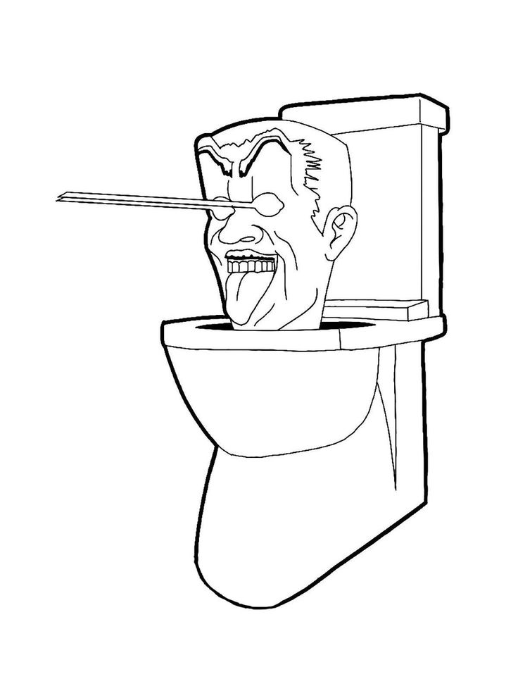 ภาพวาดระบายสีSkibidi Toilet ห้องน้ำเอเลี่ยน โถชักโครก