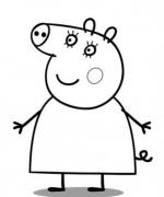 ภาพวาดระบายสีmummy pig