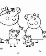 ภาพวาดระบายสีpeppa pigs family