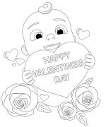 ภาพวาดระบายสีHappy Valentines Day
