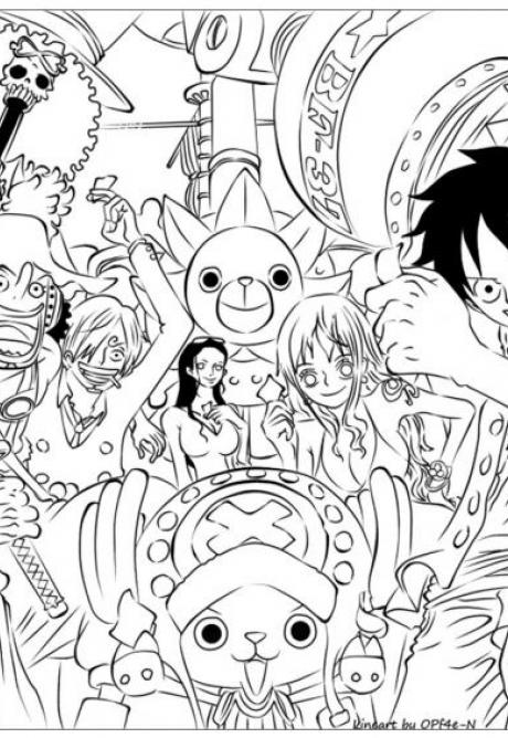 ภาพวาดระบายสีวันพีช One Piece 09