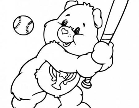 ภาพวาดระบายสีChamp-Bear-Playing-Baseball