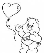 ภาพวาดระบายสีLove-a-Lot-Bear-and-a-Heart-Balloon
