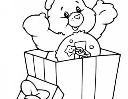 ภาพวาดระบายสีSurprise-Bear-in-the-Gift-Box