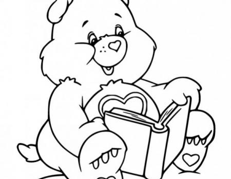 ภาพวาดระบายสีTenderheart-Bear-Reading-a-Book