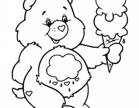 ภาพวาดระบายสีGrumpy-Bear-Eating-an-Ice-Cream