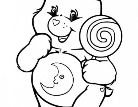 ภาพวาดระบายสีBedtime-Bear-Eating-a-Lollipop