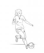 ภาพวาดระบายสีฟุตบอลหญิง